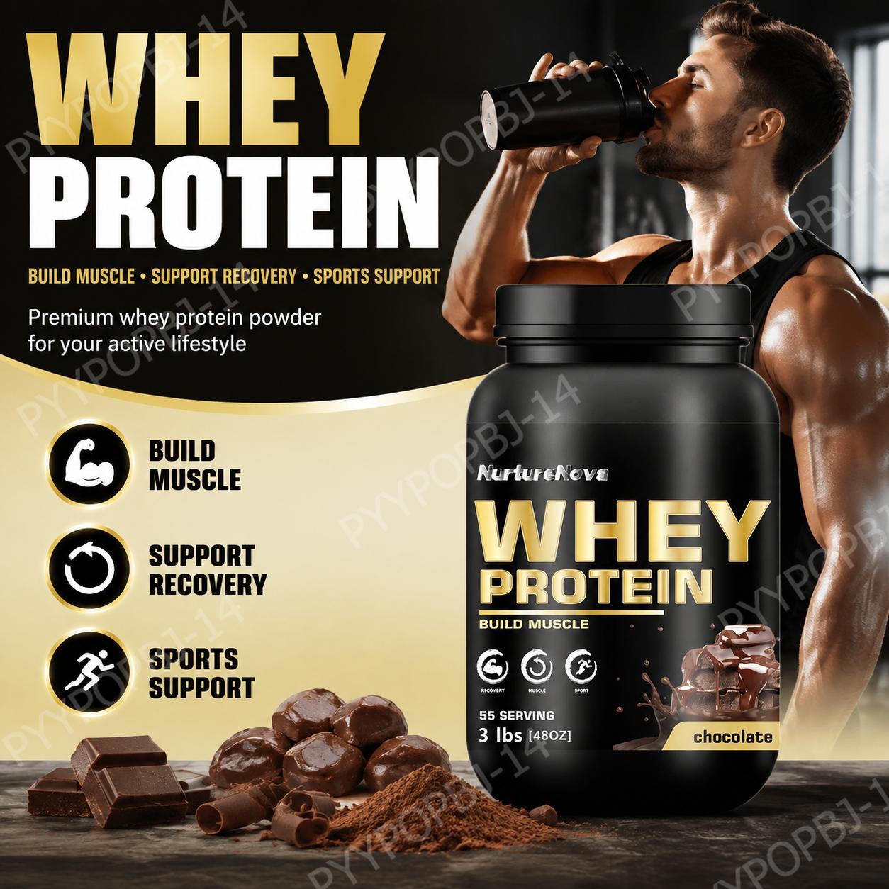 Fitness Nutrition Whey - NurtureNova Chocolate Whey Protein Powder 30g